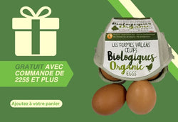 CADEAU - 4x OEUFS BIOLOGIQES gratuit avec commande de plus de 225$ - Fermes Valens
