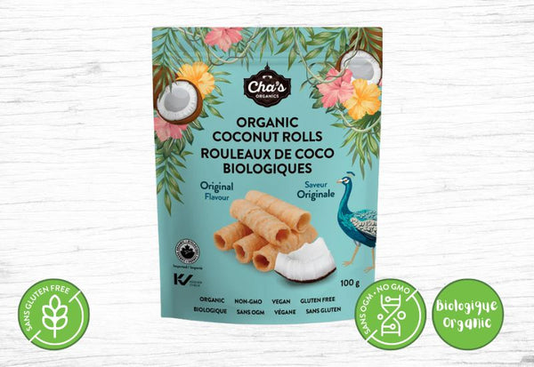 Cha's Organics, Rouleaux de coco au chocolat biologiques - Fermes Valens