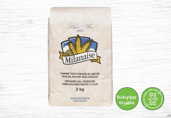 Milanaise, farine tout usage blanche non blanchie biologique 2kg - Fermes Valens