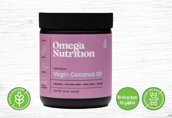 Omega Nutrition, Huile de noix de coco biologiguqe - Fermes Valens