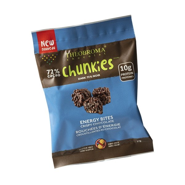 Theobroma Chunkies bouchées d'énergie 72% cacao - Fermes Valens